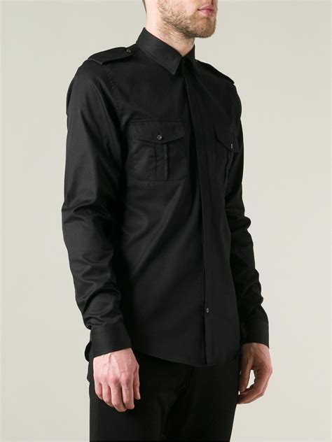 gucci black military shirt|all black Gucci shirt.